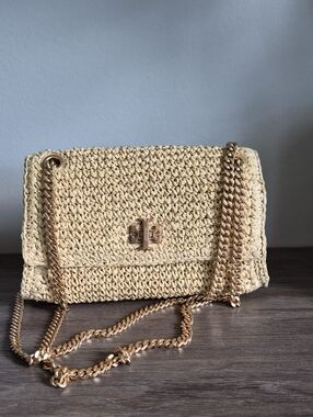 Mini Kira Turnlock Straw Convertible Shoulder BagTory Burch